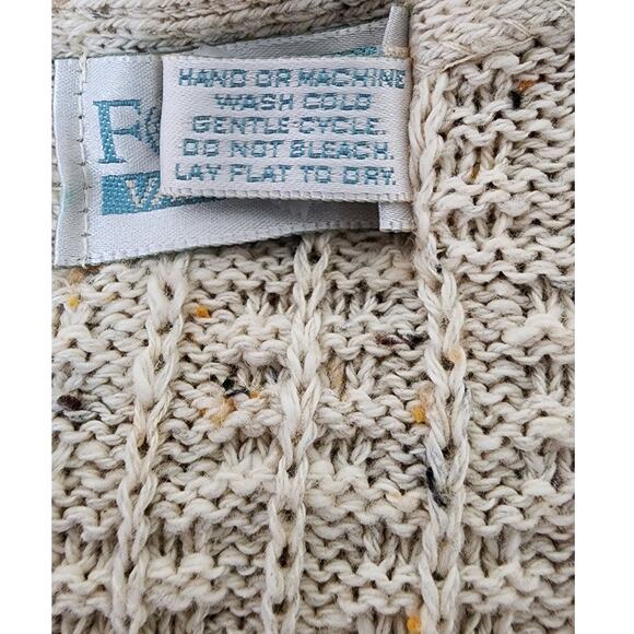 Van Heusen For Her Vtg 90's Button Up  Sweater Vest Cream Speckled Knit W Small - Picture 7 of 9